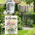 thumbnail image 2 of Spring Floral House Flag 28x40 Inch Double Sided Outside Welcome Tulip Daffodil Mason Jar Flowers Leaves Outdoor Seasonal Decorative Holiday Summer Large Garden Yard Flag Decor 2-28, 2 of 6