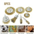 thumbnail image 3 of 8Pcs Rust Sanding Wire Cup/Wheel Brush Set For Drill Steel Brass Metal Cleaning, 3 of 11