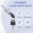 thumbnail image 3 of Uxcell Drawer Lock with Key Alloy Cabinet Lock for Security and Convenience Silver 16mm(5/8"), 3 of 7