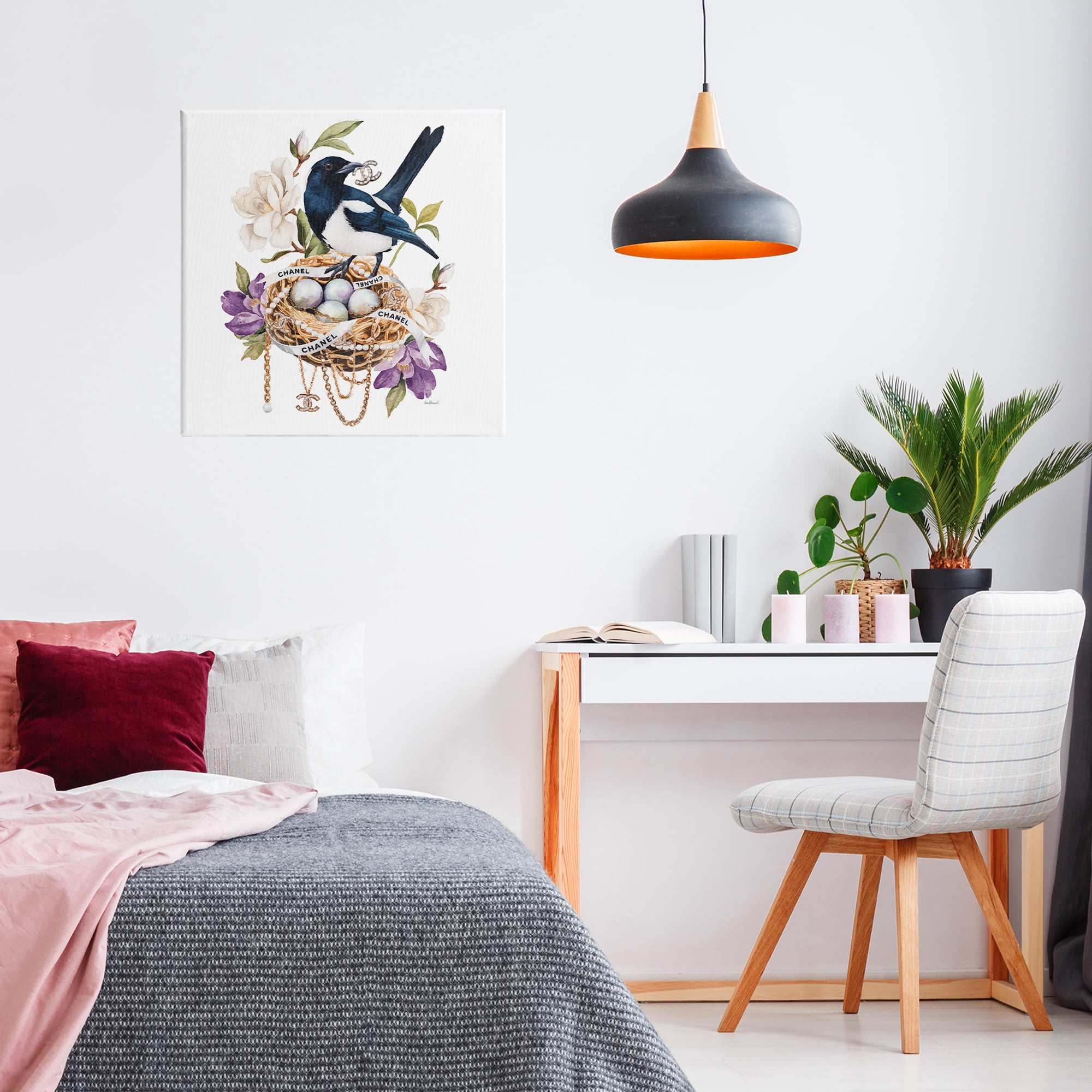 Stupell Industries Glam Birds Nest Magnolia Canvas Wall Art, design by Amanda Greenwood