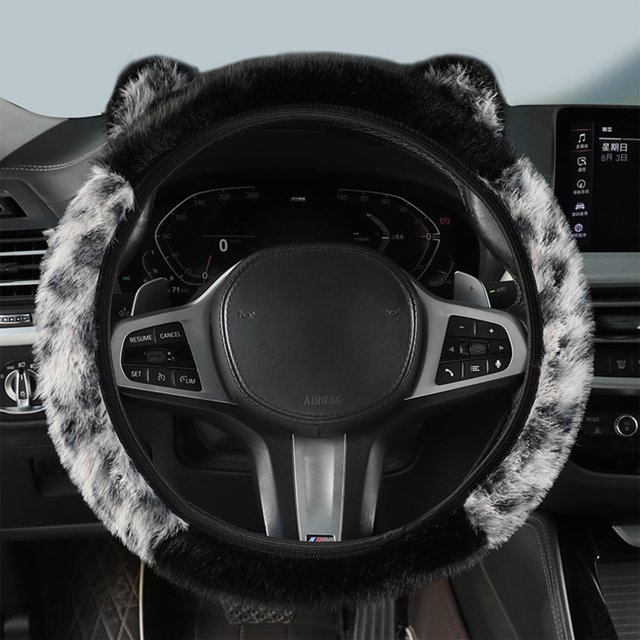RKSTN Polyester steering wheel cover Polyester Car Steering Wheel Cover For Winter Warmth Without Inner Ring Elastic Steering Wheel Cover