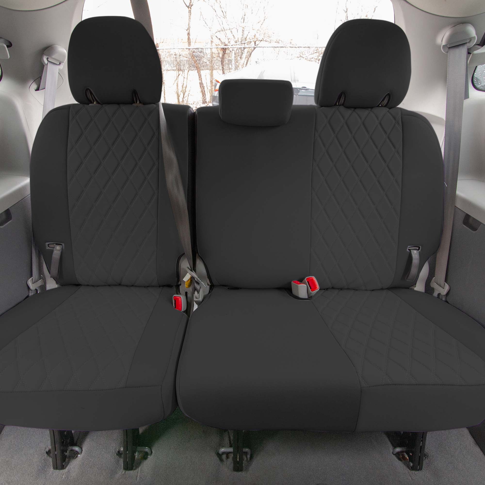 For Toyota Sienna 2011-2020 FH Group Neoprene Waterproof Custom Fit Car Seat Covers - Black 3rd Row