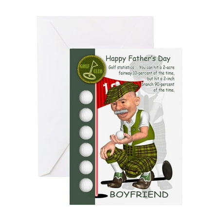 CafePress - Boyfriend Golf Father's Day Greeting Card With Fun - Greeting Card, Blank Inside Matte