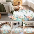 thumbnail image 5 of Round Rug 5Ft Washable Non-Slip, Marine Life Circle Area Rugs for Living Room Bedroom, Nautical Underwater Coral Shell Starfish Watercolor Indoor Floor Mats Carpet Runner for Home Decor Aesthetic, 5 of 8