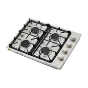 KFFKFF 30-Inch Gas Cooktop, 4-Burner Built-in Stove, 48000BTU Dual Fuel Stainless Steel Cooktop, LPG/NG Convertible with Sealed Burners for Searing, Stewing, Boiling, and Stir-Frying