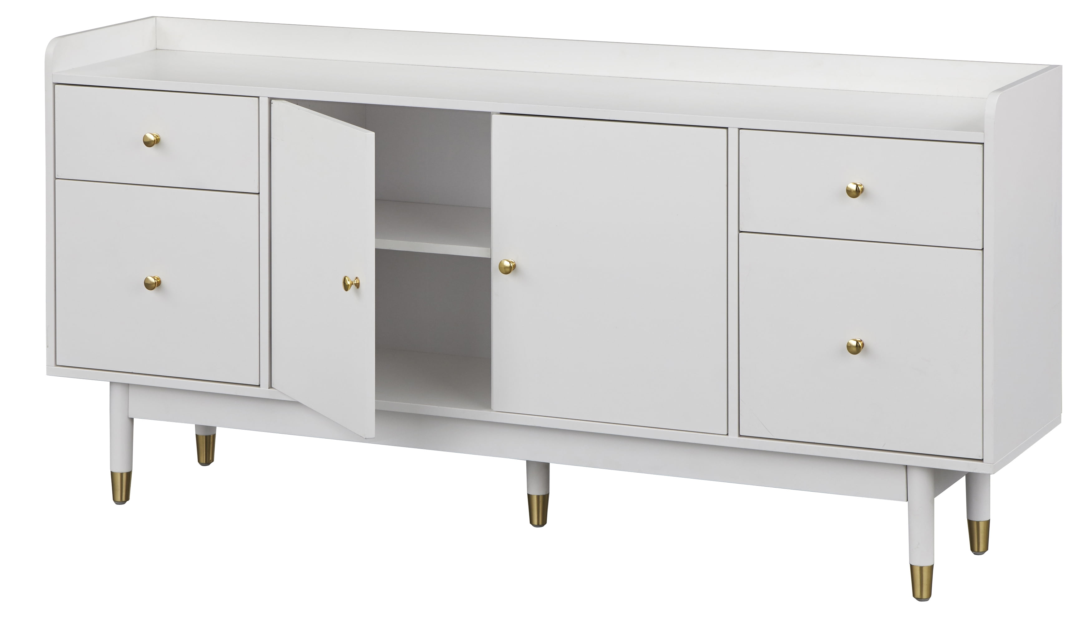 Lifestorey Thalia Mid-century White 2-Door 4-Drawer Sideboard Buffet