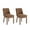 Khaki - Velvet - Natural Wood Legs, variant on Dayalane Modern Dining Chairs Set of 2, Linen Upholstered Farmhouse Kitchen Chairs with Curved Backrest, Wooden Side Chairs for Dining Room Living Room Bedroom, Beige
