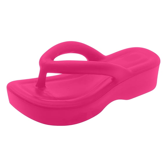 zttd thick bottom solid color large bottom flip flops ladies beach sandals women's slipper a