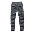 thumbnail image 3 of Jinhomg Mens Outdoor Cargo Pants Big and Tall Comfy Elastic Drawstring Waist Work Pants Heavyweight Full Length Hiking Pants with Multi Pockets Gray S, 3 of 9