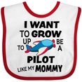 thumbnail image 3 of Inktastic I Want to Grow Up to Be a Pilot Like My Mommy Boys or Girls Baby Bib, 3 of 4
