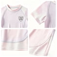 thumbnail image 4 of LIIPEE Girls Summer Outfits 2 Piece Set Athleisure Solid Color Breathable Mesh Short Sleeve Tee Tops And Shorts Kids Comfortable Lightweight Cute Sportswear,2-3 Years, 4 of 4
