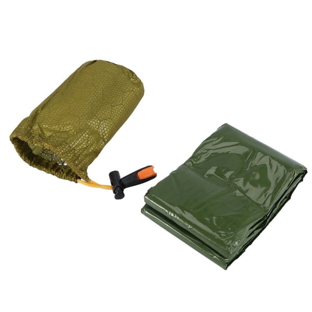 de Dormir de Emergencia de Dormir con Silbato de Dormir de Supervivencia al Aire Libre Manta TéRmica para Acampar con Mochila