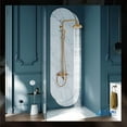 thumbnail image 5 of Antique Brass Exposed Shower Faucet Set 8 Inch Rainfall Head Handheld Spray Tub Spout Triple Functions Wall Mount Shower Fixture 2 Cross Handle Bathroom, 5 of 14