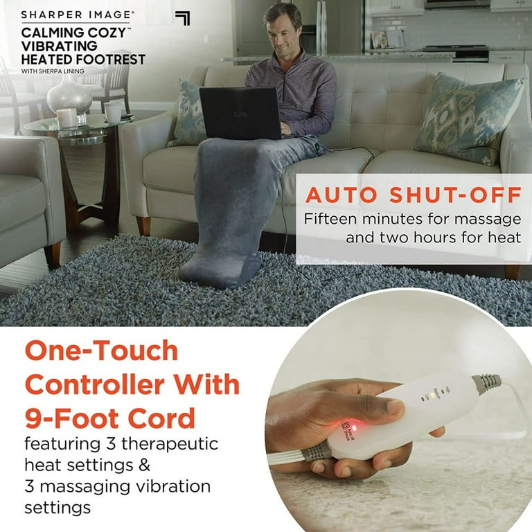 Calming Cozy by Sharper Image Personal Sherpa Wrap with Electric Heating  Massaging Vibrating Foot Bed, 3 Heat u0026 3 Massage Settings for 9 Relaxing  Combinations - Walmart.com