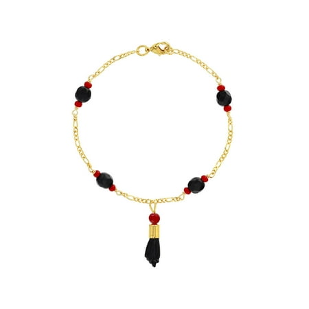 Judith Ripka 18k Bracelet - 18k Gold Plated Figa Hand Simulated Azabache Mal de Ojo Protection Bracelet 7.5