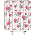 thumbnail image 3 of Valentine''s Day RV Shower Curtain Pink Teal Heart Dot Sweet Love Romantic Women Girl Modern Small Stall Bathroom Decor Curtain with Hooks,36" Wx70 H, 3 of 6