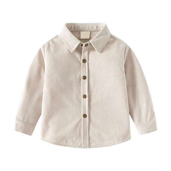 Mercatoo Toddler Corduroy Shirt Kids Boys Girls Soft Long Sleeve Button up Shacket Classic Collar Casual Tops Baby Trendy Cozy Jackets