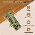 thumbnail image 4 of Uxcell Barrel Bolt Latch Vintage Security Slide Lock with Mounting Screws for Wooden Door Barn Fence Shed Window Green Bronze 4 Inch, 4 of 7