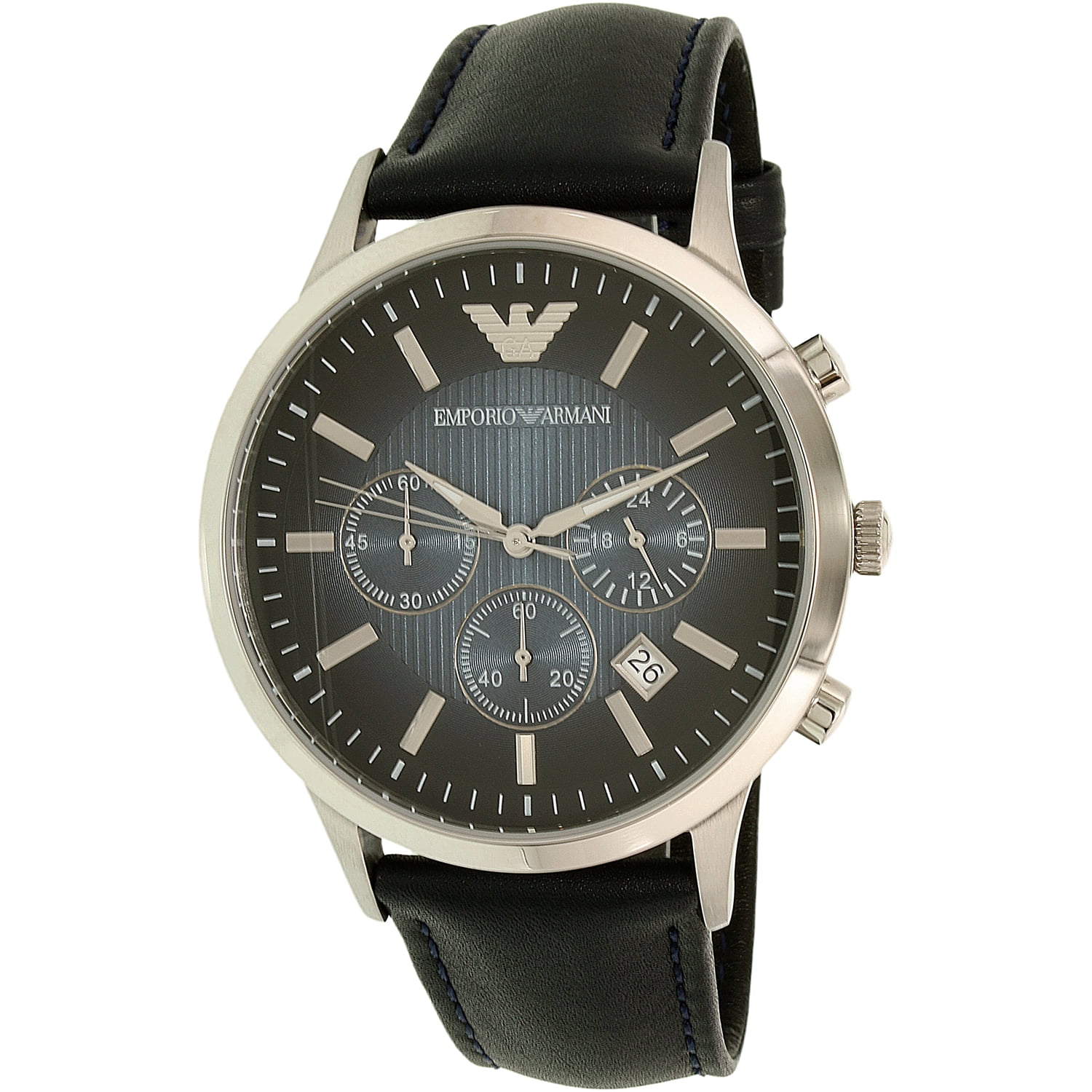 Emporio Armani Men s Classic AR2473 Blue Leather Analog Quartz Fashion Watch Walmart