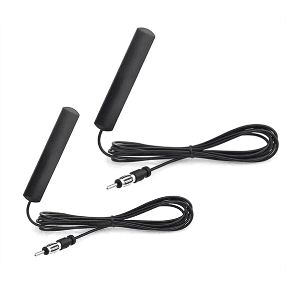 JETO 2 Pack Hidden Car FM Radio Antennas, 5M Cable Signal Booster DIN Patch Aerial for Auto RV Truck Marine Stereo Radio