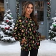 thumbnail image 3 of HELLHERO Christmas Tree Star Print Women Sweater Trendy Soft Loose Pullover Sweatshirts Warm Crew Neck Sweatshirt with Pocket Size S, 3 of 7