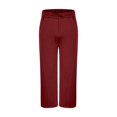 thumbnail image 6 of Dresfit Men's Wide Leg Joggers Solid Color Loose Fit Cotton Pants Open Bottom Drawstring Elastic Waist Sweatpants Straight Pull on Gym Track Pants Wine XL, 6 of 7