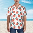 thumbnail image 4 of Daiia Strawberries Hawaiian Shirt for Men Gentle Cotton Regular Short Sleeve Casual-X-Large, 4 of 9