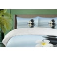 thumbnail image 4 of Ambesonne Spa Duvet Cover Sets, Stones Plumeras, 2-Queen, Pale Blue and Grey, 4 of 6