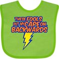 thumbnail image 3 of Inktastic These Fools Put My Cape on Backwards&reg; Superhero Boys or Girls Baby Bib, 3 of 4