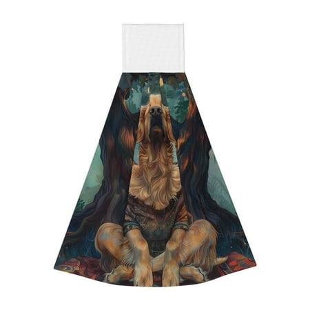 

Coaee Tree Meditating Golden Retriever for Fast Absorbent Hanging Towels with Velcro for Kitchen Bathroom Laundryroom