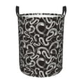 thumbnail image 1 of Balery Hand Drawn Snake Cesta de ropa redonda con asas, impermeable, independiente, para ropa, juguetes, dormitorio y familia-Small, 1 of 6