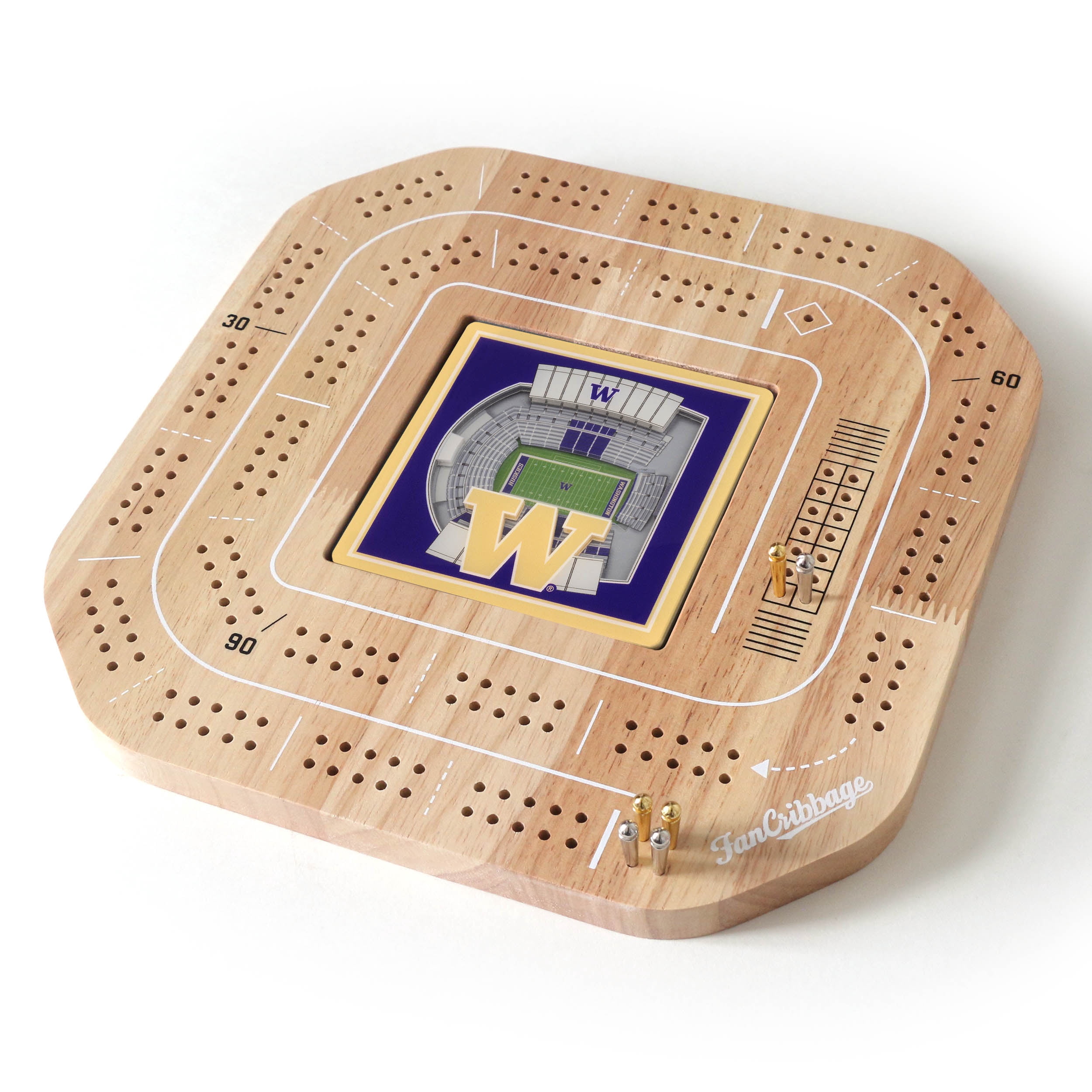 YouTheFan NCAA Washington Huskies Stadiumview Cribbage