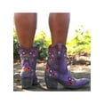 thumbnail image 6 of Audeban Womens Cowboy Boots Embroidery Cowgirl Western Low Block Mid Calf Riding Boots, 6 of 8