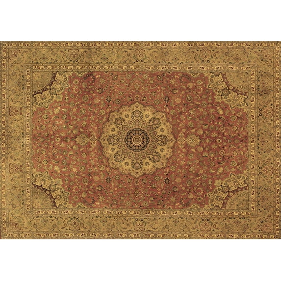Ahgly Company Indoor Rectangle Medallion Brown Traditional Area Rugs, 5' x 7'