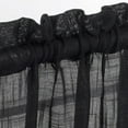 thumbnail image 2 of Half Window Tier Curtains Linen Textured 36 Inches Long for Kitchen/Café Window Treatment Set of 2 Panels, (27"W x 36"L, Black), 2 of 5