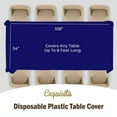 thumbnail image 6 of Exquisite 6 Pack Premium Rectangular Plastic Tablecloth Cover 54" x 108" - Navy Blue, 6 of 6