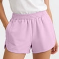 thumbnail image 4 of ibuvkizy Womens Running Shorts Summer Elastic Waist Plus Size Athletic Shorts with Pockets for Walking Gym Hiking, 4 of 8