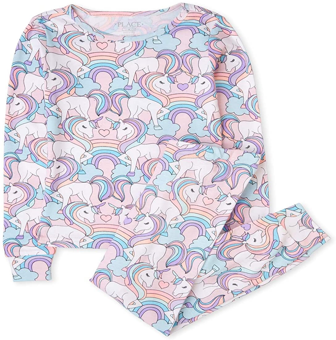 The Childrens Place Baby Girls Novelty Printed Pants Pajama Set 
