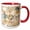 Red/White, variant on 3drose, Teal and Image of Gold Moroccan Ornamental Background, 11oz Two-tone Red Mug