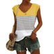 thumbnail image 2 of Gibobby Mujeres Manga de Cap Tank Tops Verano V cuello Casual de ajuste suelto camisas de Plain BASIC Blouse(Amarillo,M), 2 of 5