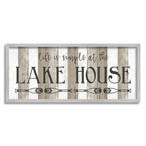 Stupell Industries Life's Simple At Lake House Sign Rustic Pattern, 24 x 10, Design by Natalie Carpentieri