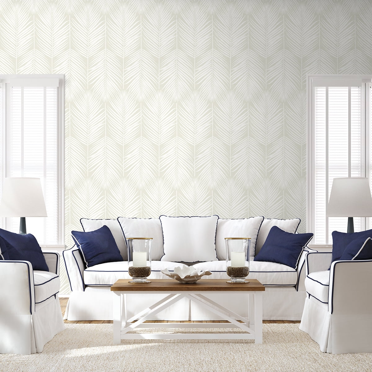 NextWall Sea Salt Palm Silhouette Peel and Stick Wallpaper