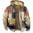 thumbnail image 1 of Men's Print Jacket Men's Spring And Autumn Casual Trend Zipper Hooded Jacket 2XL, 1 of 3