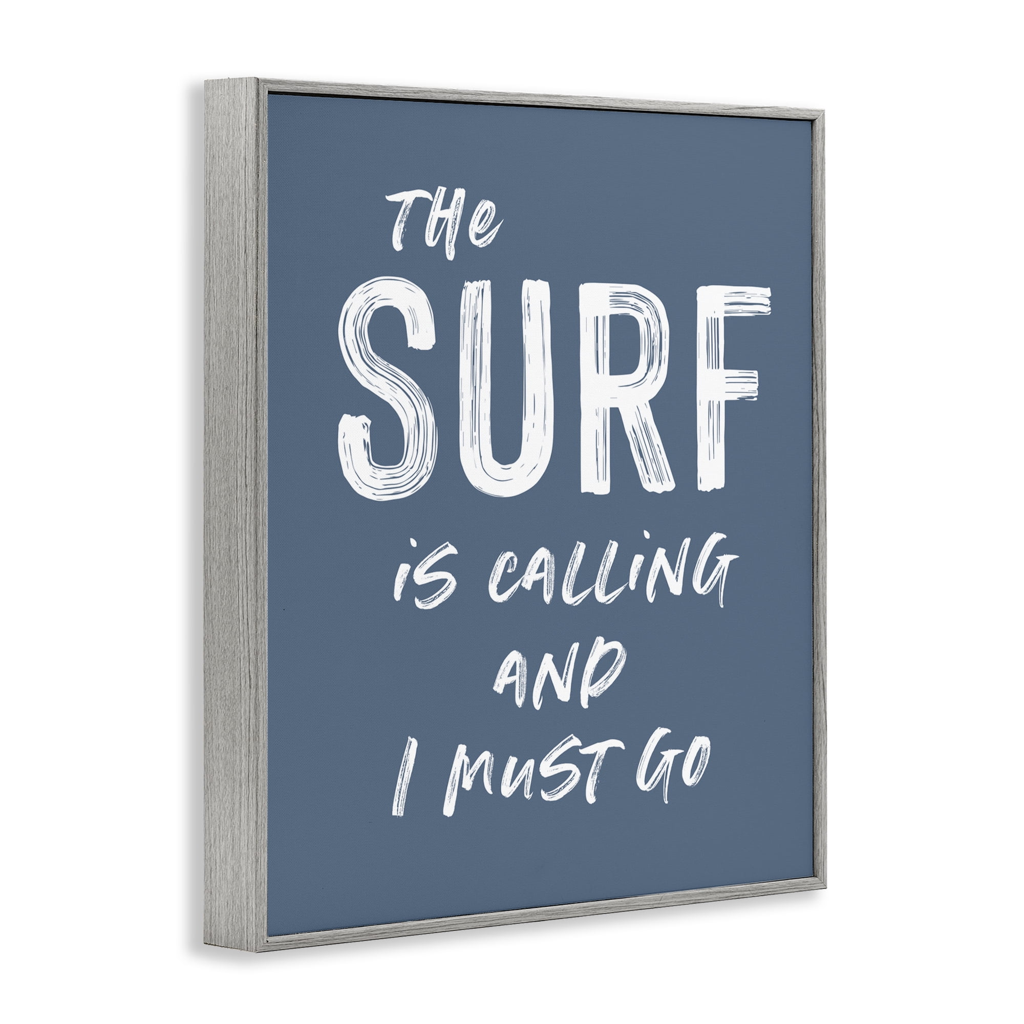 Surf Is Calling Must Go Gray Framed Giclee Art, design by Lettered and Lined