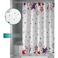 thumbnail image 3 of Red White and Blue Stars Shower Curtain Waterproof Red Blue Stars Firework Shower Curtain for Bathroom,Bathtub,Shower, 4th of July America Patriotic Shower Curtain Set with Hooks 72x72 Inch, 3 of 6