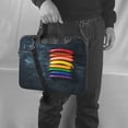thumbnail image 5 of Lsque Rainbow Sausages On Dark Slate Pattern Laptop Bag – Portable & Slim Single-Shoulder Computer Case with Adjustable Strap, Protective, Lightweight for 13”/14”/15.6” Laptops, 5 of 8