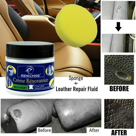 Reconditioning Leather Cream+Sponge Set Vinyl Repair Kit Auto Car Seat Sofa (Best Vinyl Car Seat Cleaner)