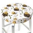 thumbnail image 5 of Salouo Honey Bee Insect Pattern Bar Stool Cushion Cover, Round Crease-Resistant Stretchy Dustproof Stool Seat Slipcover for Bar Round Chair-14 inch, 5 of 6