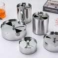 thumbnail image 3 of Faithtur Stainless Steel Ashtray with Rotatable Lid, Smoking Table Tray, 3 of 9