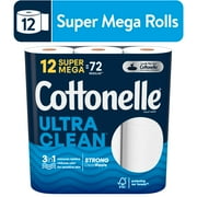 Cottonelle Ultra Clean Toilet Paper, 12 Super Mega Rolls, 468 Sheets per Roll (5,616 Total)